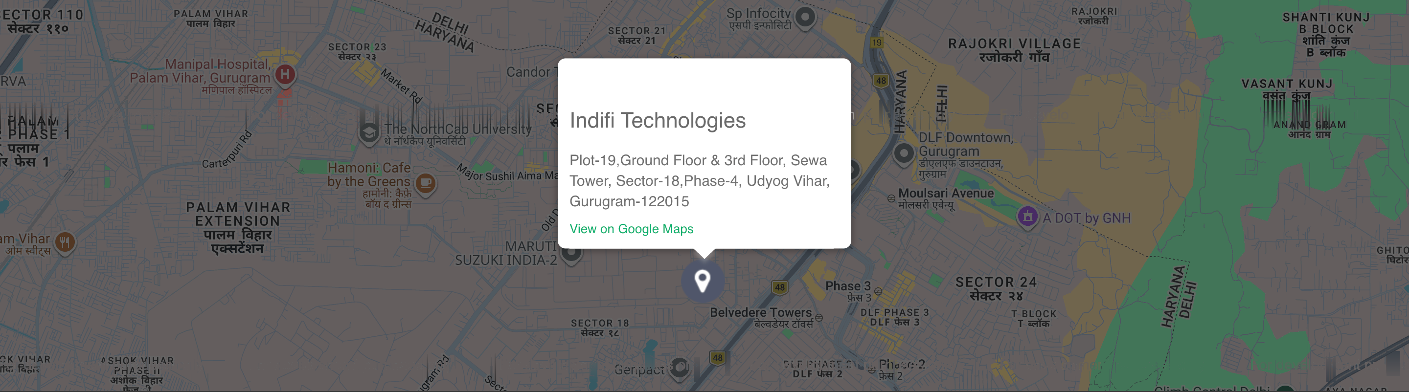 Indifi office location map